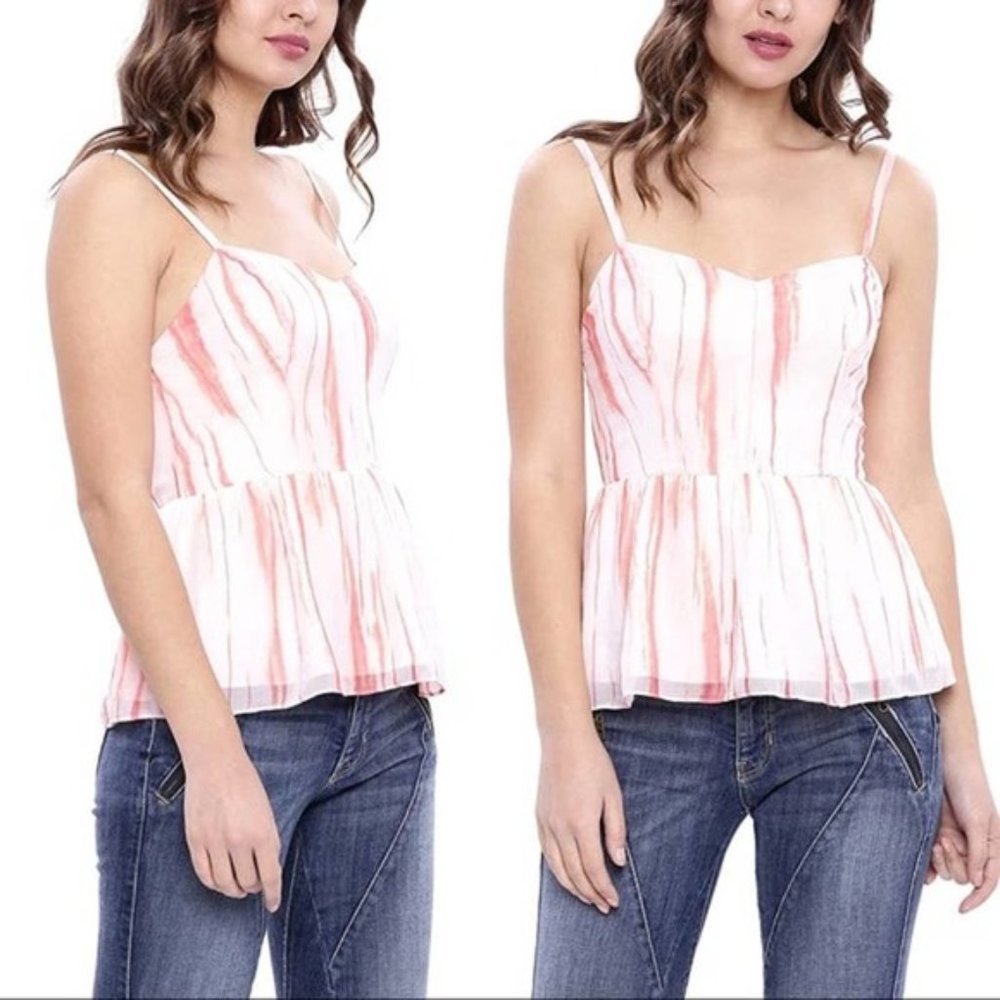 New GUESS Watermark Ballet Cami Tie dye Tank Blouse Top S